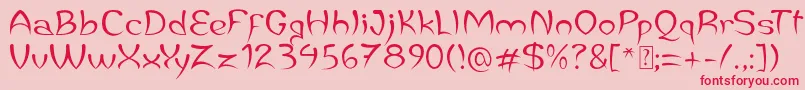 JaleasDemo Font – Red Fonts on Pink Background