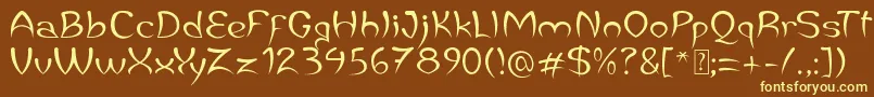 JaleasDemo Font – Yellow Fonts on Brown Background