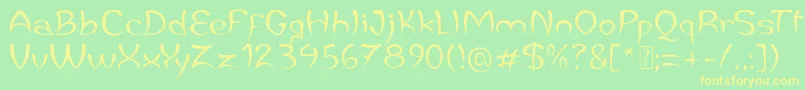 JaleasDemo Font – Yellow Fonts on Green Background