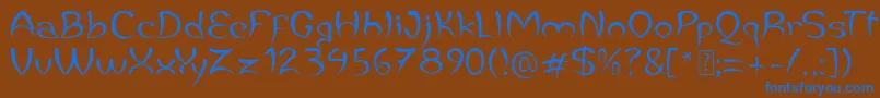 フォントJaleasDemo – 茶色の背景に青い文字