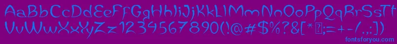 JaleasDemo Font – Blue Fonts on Purple Background