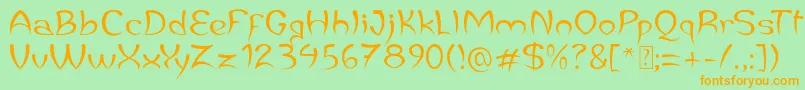 JaleasDemo Font – Orange Fonts on Green Background