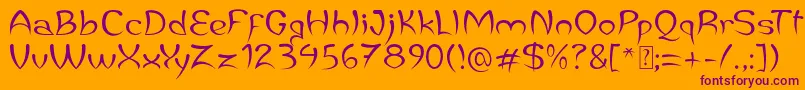 JaleasDemo Font – Purple Fonts on Orange Background