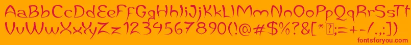 JaleasDemo Font – Red Fonts on Orange Background