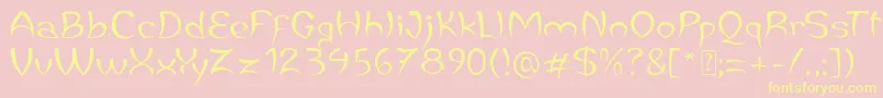JaleasDemo Font – Yellow Fonts on Pink Background