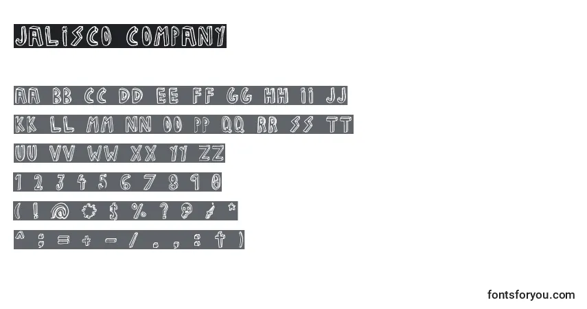 Шрифт JALISCO COMPANY – алфавит, цифры, специальные символы