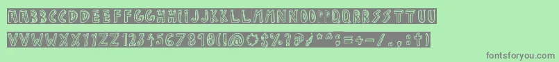 フォントJALISCO COMPANY – 緑の背景に灰色の文字