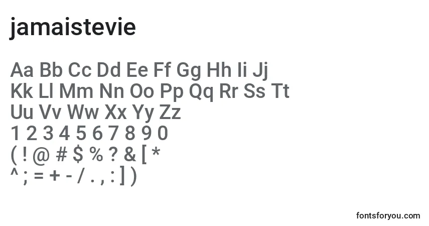 Шрифт Jamaistevie (130633) – алфавит, цифры, специальные символы