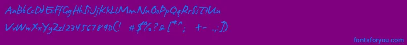 フォントJames Fajardo – 紫色の背景に青い文字