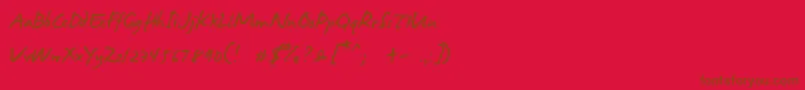 フォントJames Fajardo – 赤い背景に茶色の文字
