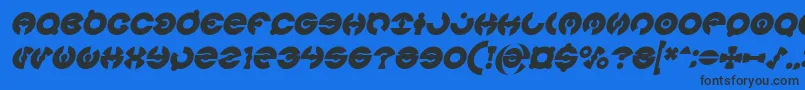 JAMES GLOVER Bold Italic-Schriftart – Schwarze Schriften auf blauem Hintergrund