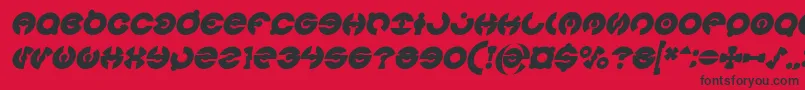 JAMES GLOVER Bold Italic-Schriftart – Schwarze Schriften auf rotem Hintergrund