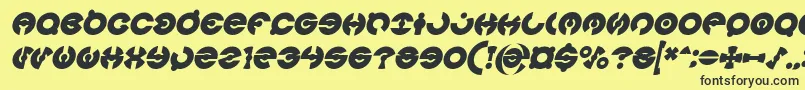 Czcionka JAMES GLOVER Bold Italic – czarne czcionki na żółtym tle