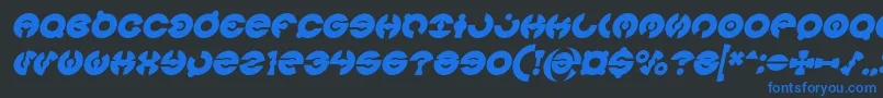 JAMES GLOVER Bold Italic-Schriftart – Blaue Schriften auf schwarzem Hintergrund