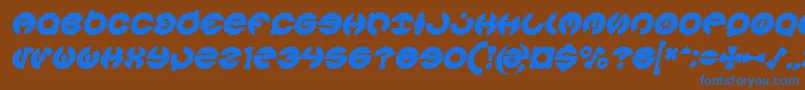 フォントJAMES GLOVER Bold Italic – 茶色の背景に青い文字