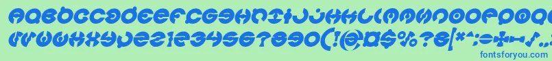 JAMES GLOVER Bold Italic-fontti – siniset fontit vihreällä taustalla