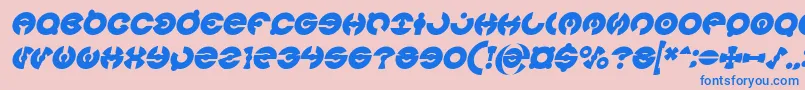 Czcionka JAMES GLOVER Bold Italic – niebieskie czcionki na różowym tle