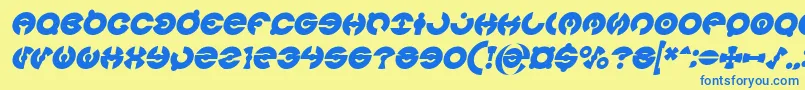 JAMES GLOVER Bold Italic-fontti – siniset fontit keltaisella taustalla