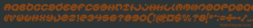 フォントJAMES GLOVER Bold Italic – 黒い背景に茶色のフォント