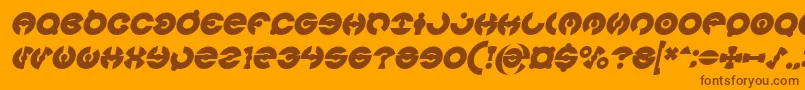 Czcionka JAMES GLOVER Bold Italic – brązowe czcionki na pomarańczowym tle