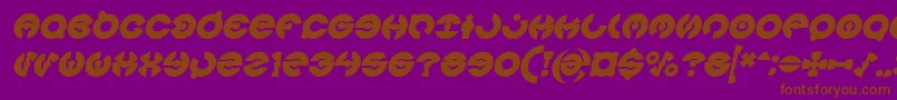 フォントJAMES GLOVER Bold Italic – 紫色の背景に茶色のフォント