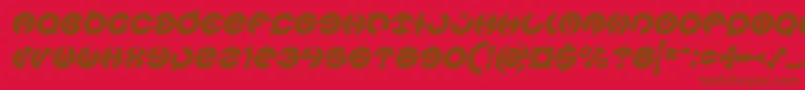 Fonte JAMES GLOVER Bold Italic – fontes marrons em um fundo vermelho