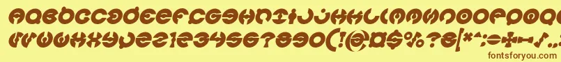 JAMES GLOVER Bold Italic-Schriftart – Braune Schriften auf gelbem Hintergrund