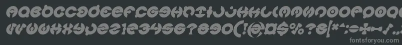 Шрифт JAMES GLOVER Bold Italic – серые шрифты на чёрном фоне