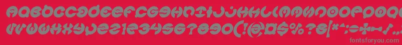 Czcionka JAMES GLOVER Bold Italic – szare czcionki na czerwonym tle