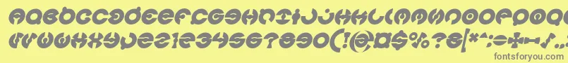 フォントJAMES GLOVER Bold Italic – 黄色の背景に灰色の文字