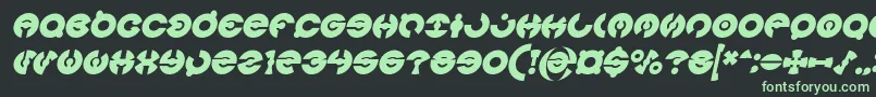 JAMES GLOVER Bold Italic-fontti – vihreät fontit mustalla taustalla