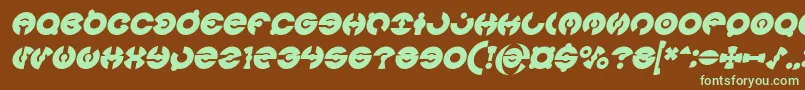 Fonte JAMES GLOVER Bold Italic – fontes verdes em um fundo marrom