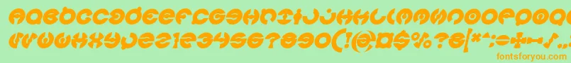 JAMES GLOVER Bold Italic-fontti – oranssit fontit vihreällä taustalla