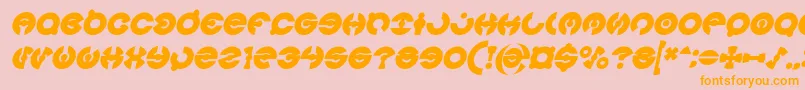JAMES GLOVER Bold Italic-Schriftart – Orangefarbene Schriften auf rosa Hintergrund