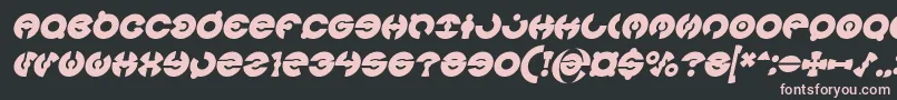 Fonte JAMES GLOVER Bold Italic – fontes rosa em um fundo preto