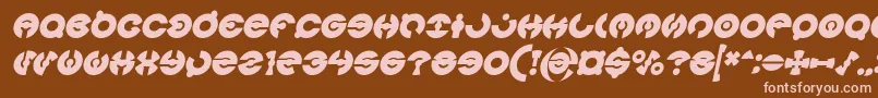 フォントJAMES GLOVER Bold Italic – 茶色の背景にピンクのフォント