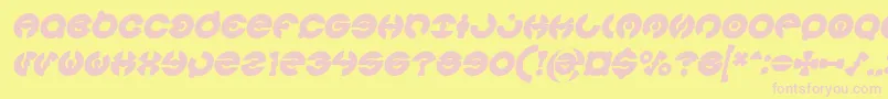 JAMES GLOVER Bold Italic Font – Pink Fonts on Yellow Background