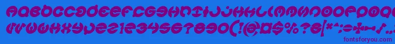 Шрифт JAMES GLOVER Bold Italic – фиолетовые шрифты на синем фоне