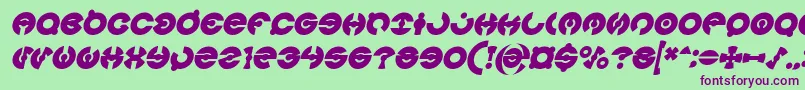 Police JAMES GLOVER Bold Italic – polices violettes sur fond vert