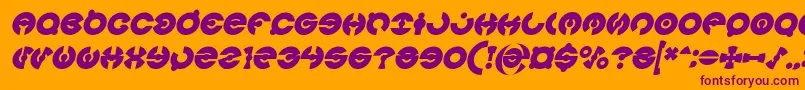 JAMES GLOVER Bold Italic-Schriftart – Violette Schriften auf orangefarbenem Hintergrund