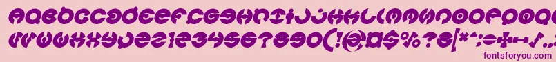 Czcionka JAMES GLOVER Bold Italic – fioletowe czcionki na różowym tle