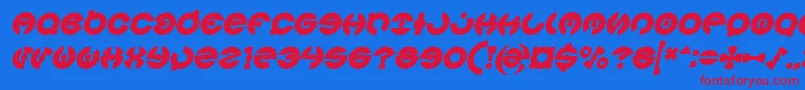 Fonte JAMES GLOVER Bold Italic – fontes vermelhas em um fundo azul