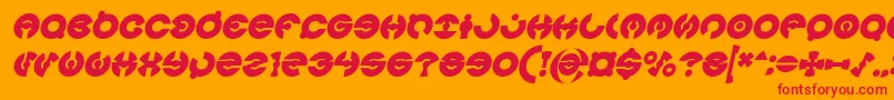 フォントJAMES GLOVER Bold Italic – オレンジの背景に赤い文字