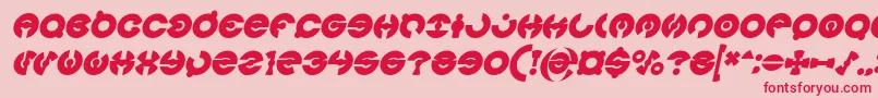 Czcionka JAMES GLOVER Bold Italic – czerwone czcionki na różowym tle