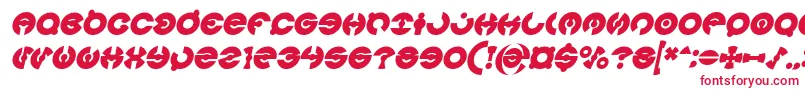 JAMES GLOVER Bold Italic-Schriftart – Rote Schriften auf weißem Hintergrund