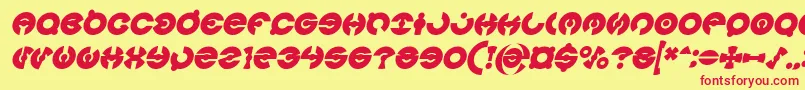 JAMES GLOVER Bold Italic-fontti – punaiset fontit keltaisella taustalla