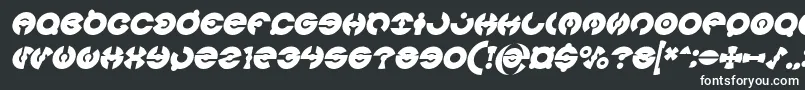 JAMES GLOVER Bold Italic-Schriftart – Weiße Schriften auf schwarzem Hintergrund