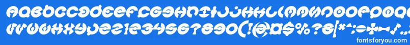 フォントJAMES GLOVER Bold Italic – 青い背景に白い文字
