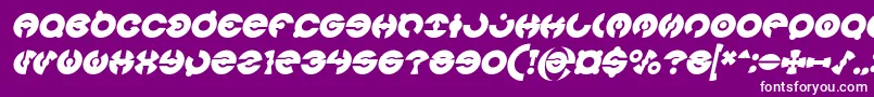 Шрифт JAMES GLOVER Bold Italic – белые шрифты на фиолетовом фоне