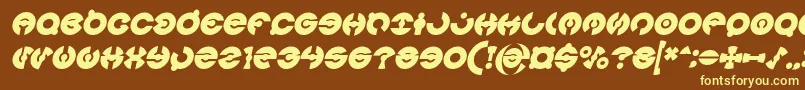 JAMES GLOVER Bold Italic-fontti – keltaiset fontit ruskealla taustalla